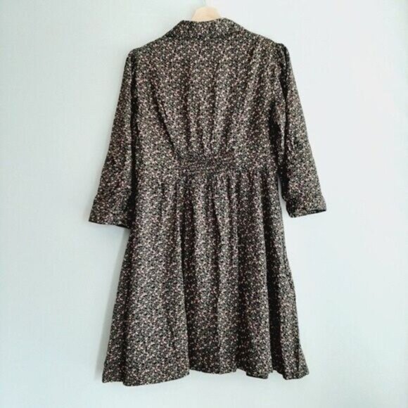 H&M Ditsy Floral Heart Print Prairie Style Button Down Dress Sz 10 - Picture 10 of 15